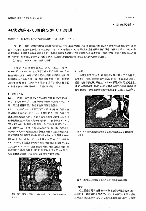 冠状动脉心肌桥的双源CT表现