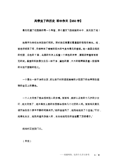 风带走了的历史 初中作文【350字】