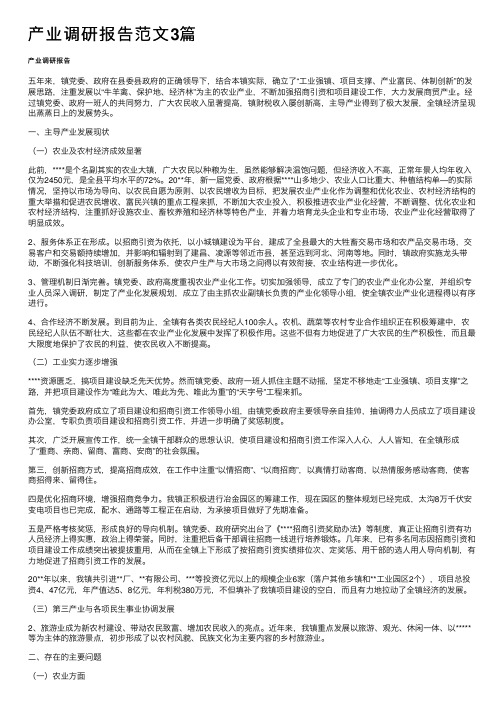 产业调研报告范文3篇