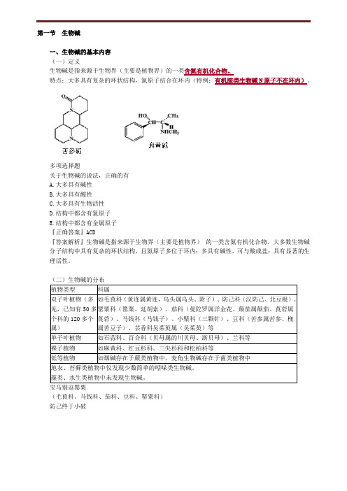 2020年执业药师《中药学专业知识一》第三章 中药化学成分与药理作用