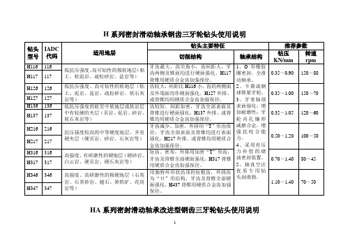 江汉三牙轮钻头使用说明