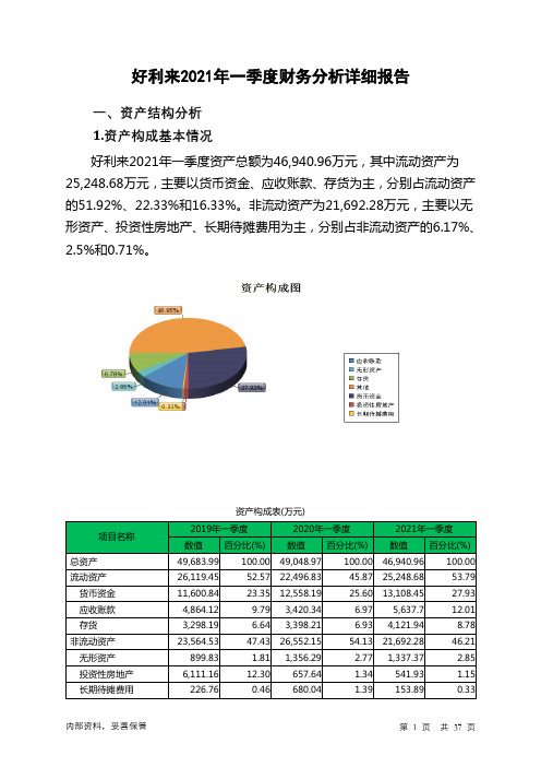 好利来2021年一季度财务分析详细报告