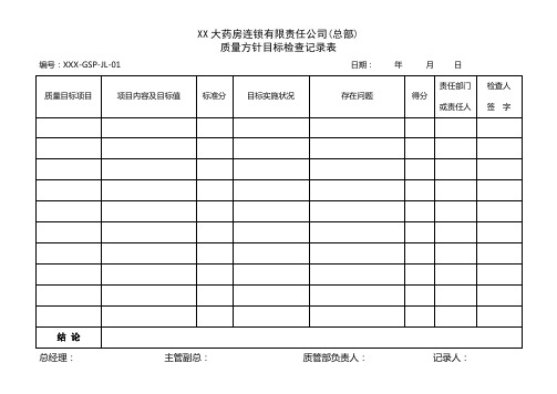 零售连锁药店GSP管理记录表格(总部、门店)