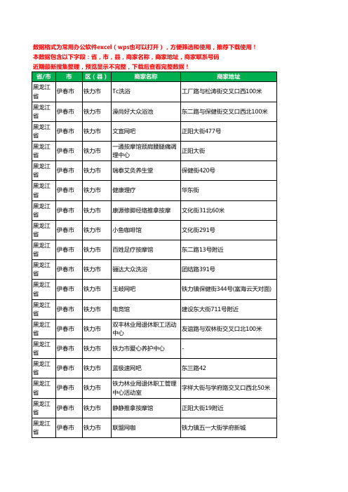 2020新版黑龙江省伊春市铁力市休闲娱乐工商企业公司商家名录名单黄页联系电话号码地址大全121家