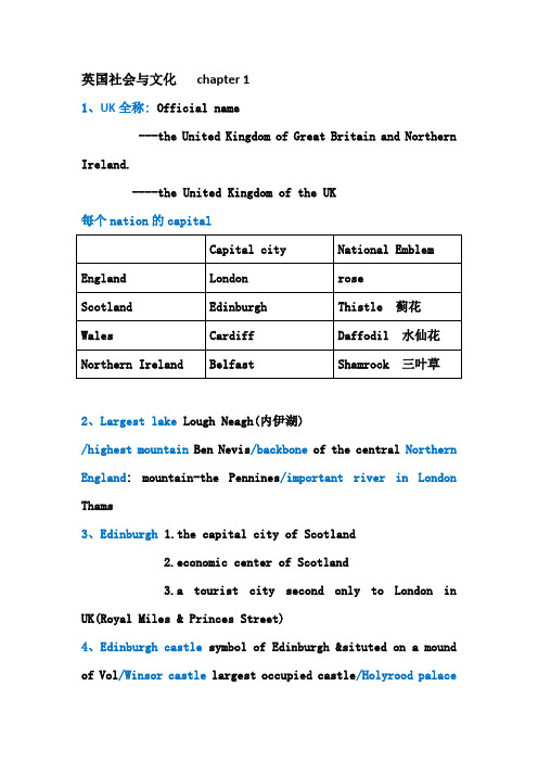 英国社会与文化第一单元