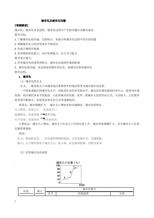 人教版高中地理必修二教案：2.3 城市化