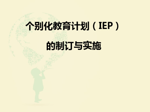 IEP的制订与实施