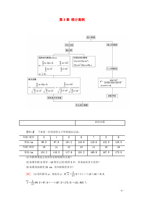 高中数学第3章统计案例章末复习课学案北师大版选修2_3