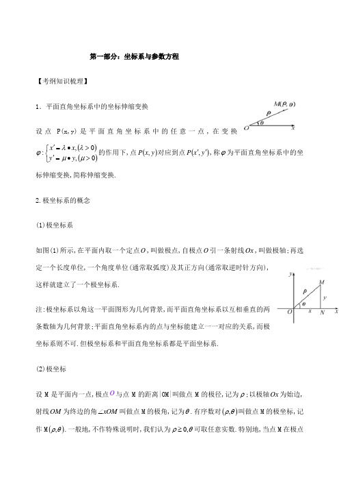 极坐标与参数方程知识点总结