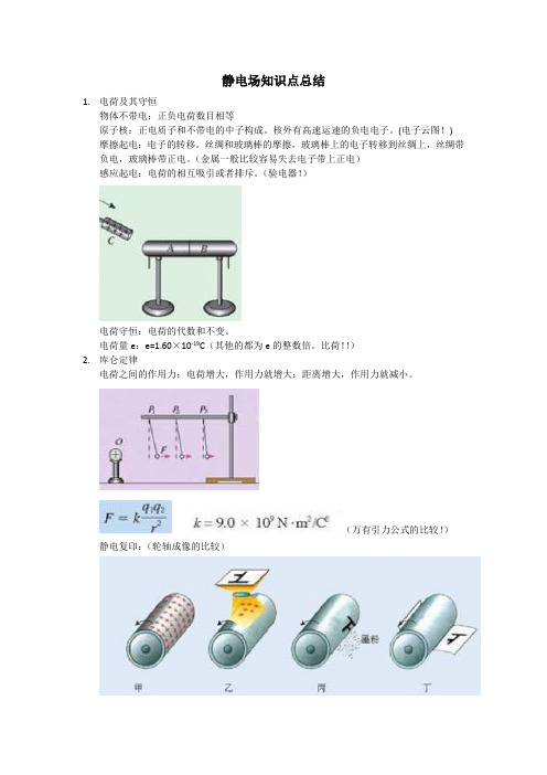 静电场知识点总结