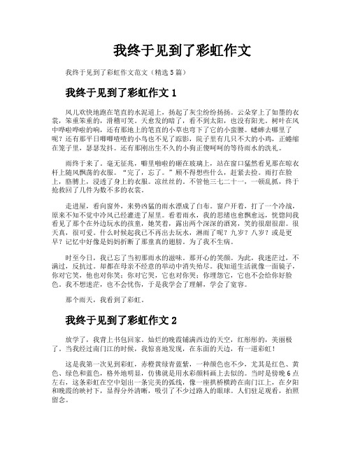 我终于见到了彩虹作文