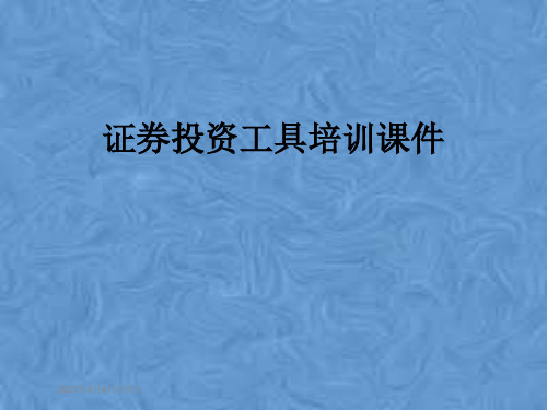 证券投资工具培训课件