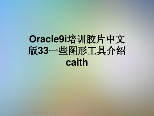 Oracle9i培训胶片中文版33一些图形工具介绍caith