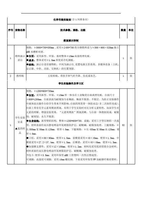 化学吊装实验室含1间准备室