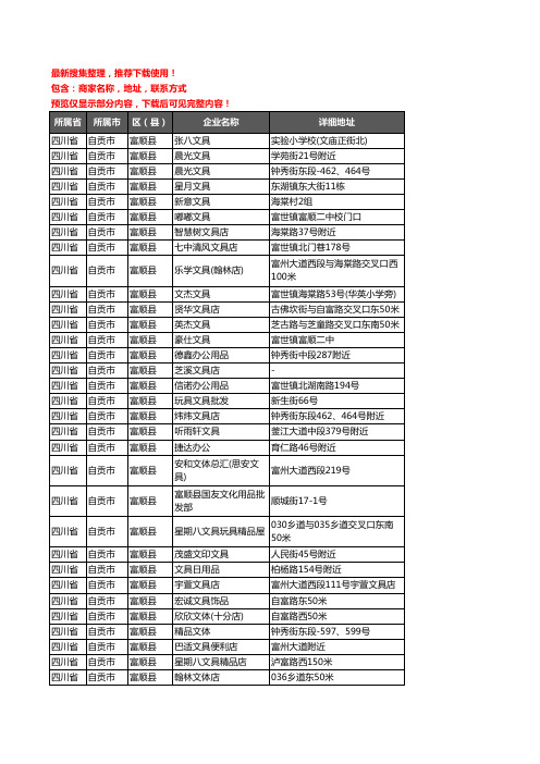 新版四川省自贡市富顺县办公用品企业公司商家户名录单联系方式地址大全61家