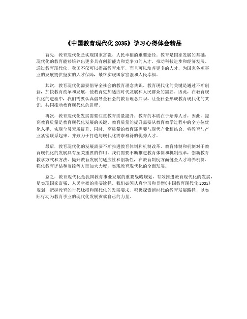 《中国教育现代化2035》学习心得体会精品