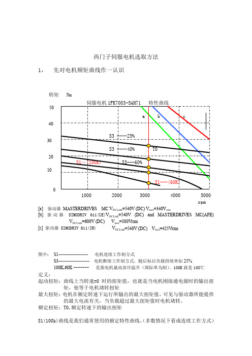 西门子交流伺服电机的选择