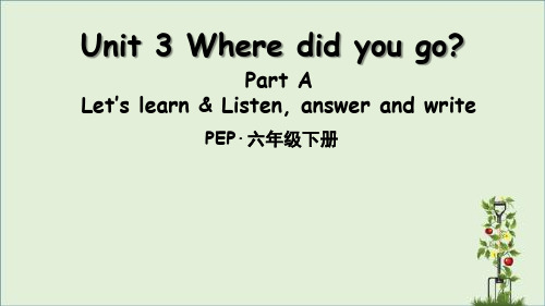 pep人教版六年级英语下册课件ppt Unit 3 part A 第1课时