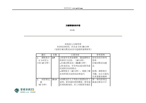 《万豪酒店管理集团培训学员手册》(80页)手册