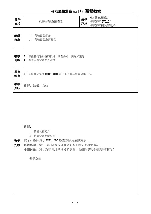 机房传输系统查勘.