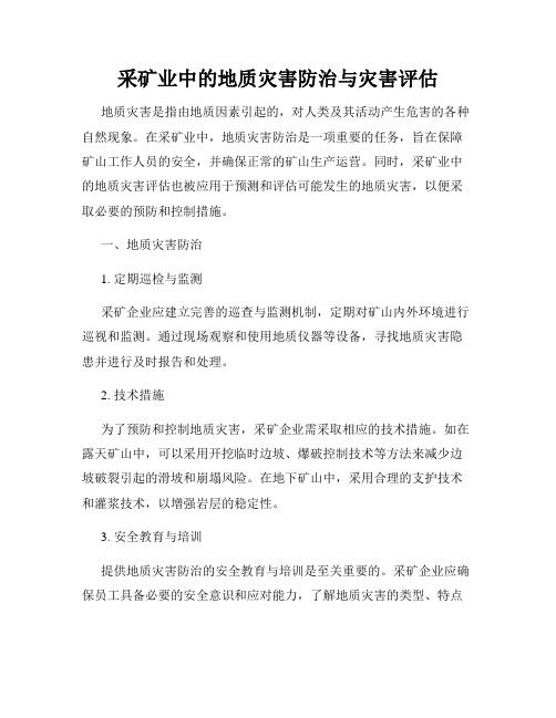 采矿业中的地质灾害防治与灾害评估