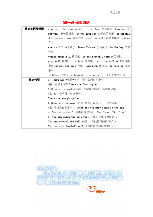 外研版五年级英语上册Module5_6知识归纳素材优质.doc