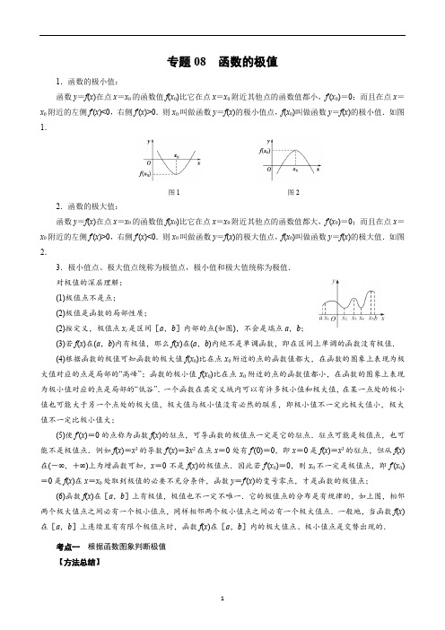 专题08 函数的极值(解析版)