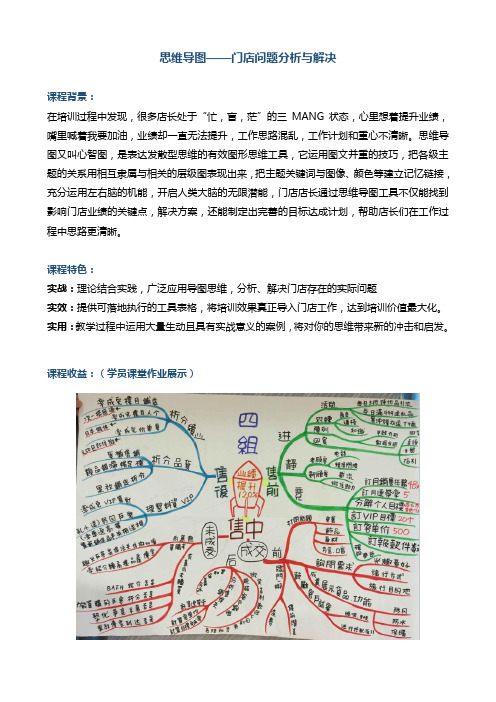 终端连锁培训帆宇达吕咏梅《思维导图——门店问题分析与解决》