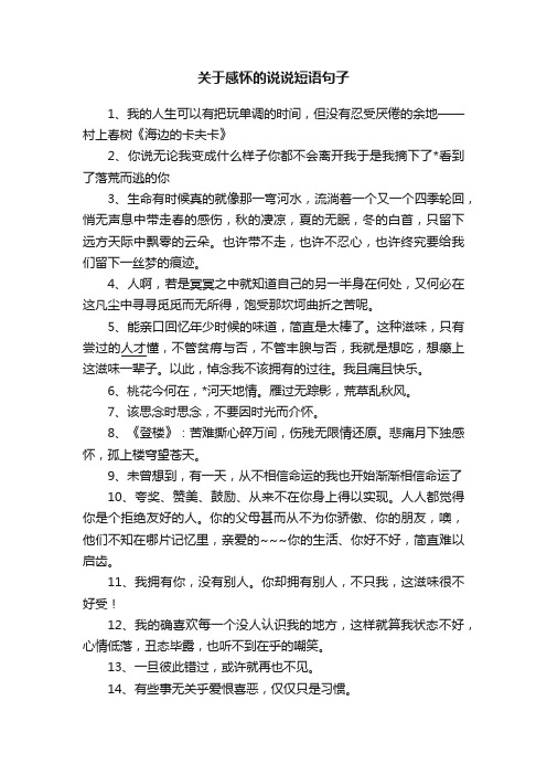 关于感怀的说说短语句子