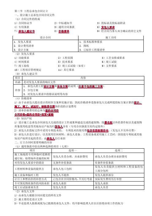 [2021][注册监理工程师][合同管理][第七章]第三节 工程总承包合同订立