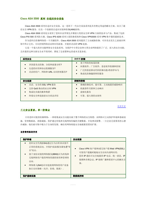 思科ASA5500系列自适应安全设备