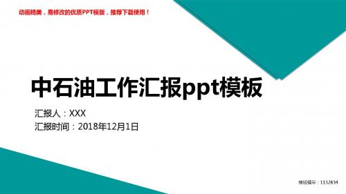 【精品】2018新中石油工作汇报ppt模板【定制ppt】