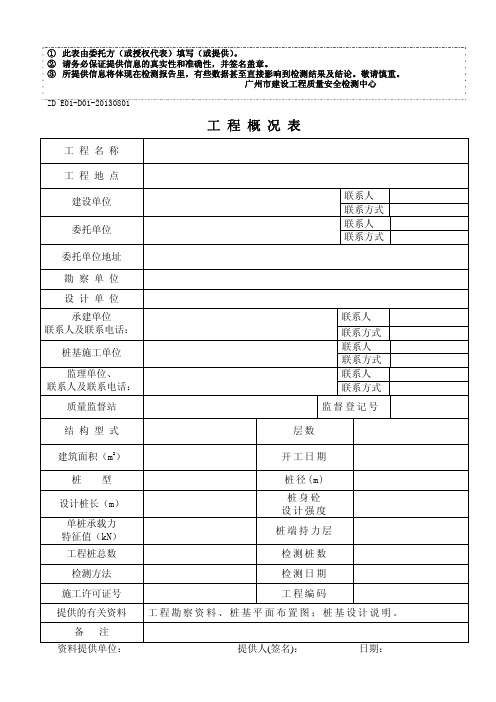 低应变检测有关记录表2013