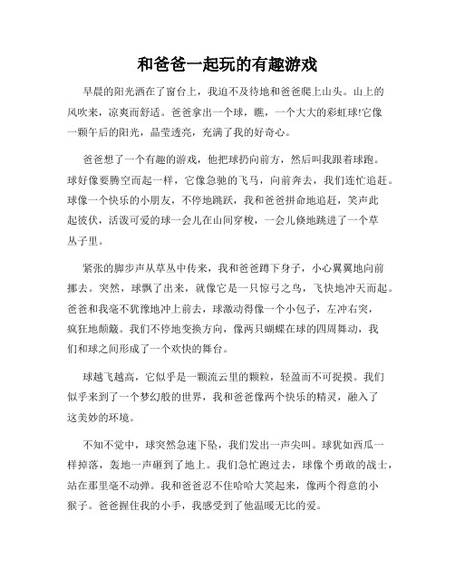 三年级作文那次玩得真高兴之和爸爸一起玩的有趣游戏