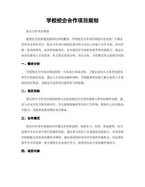 学校校企合作项目规划