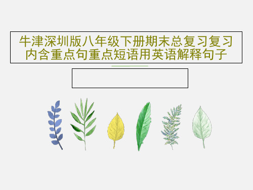 牛津深圳版八年级下册期末总复习复习内含重点句重点短语用英语解释句子PPT共47页