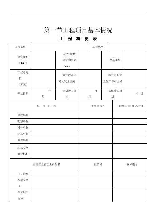 安全资料统一表格(全套)