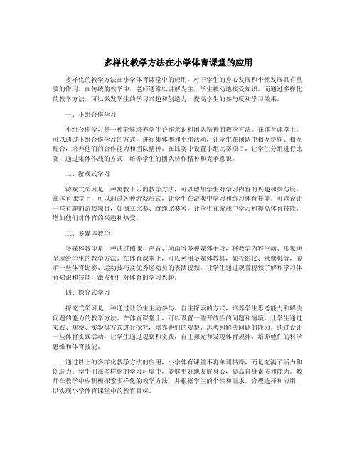 多样化教学方法在小学体育课堂的应用