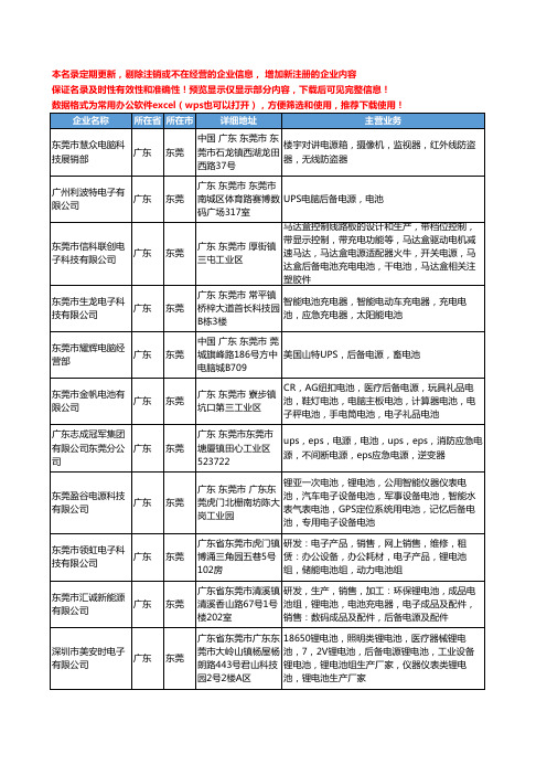 新版广东省东莞后备电源电池工商企业公司商家名录名单联系方式大全13家