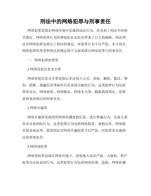 刑法中的网络犯罪与刑事责任