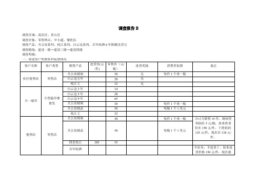 武汉市场调查报告B