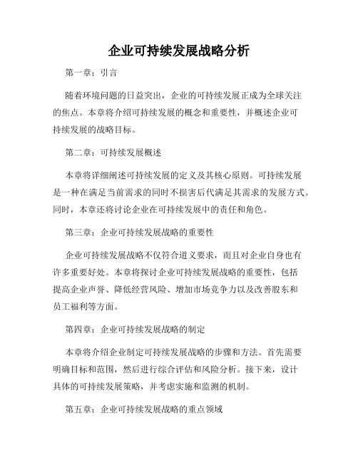 企业可持续发展战略分析