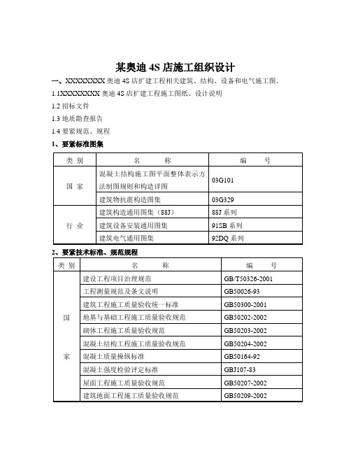 某奥迪4S店施工组织设计