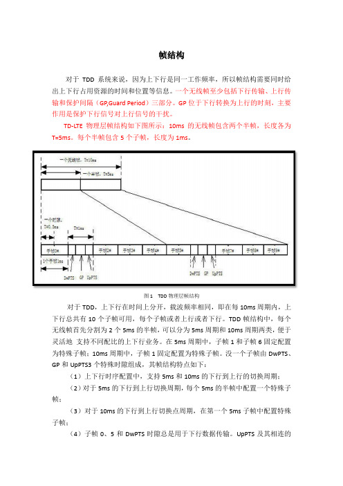 TD-LTE系统帧结构及运营商频段分配