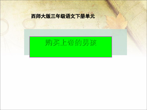 《购买上帝的男孩》教学课件