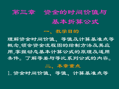 第三章项目资金的时间价值与计算公式 资金回收因子