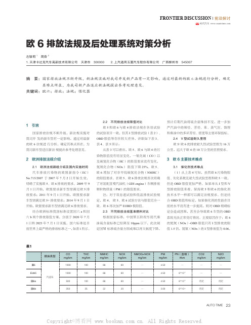 欧6排放法规及后处理系统对策分析