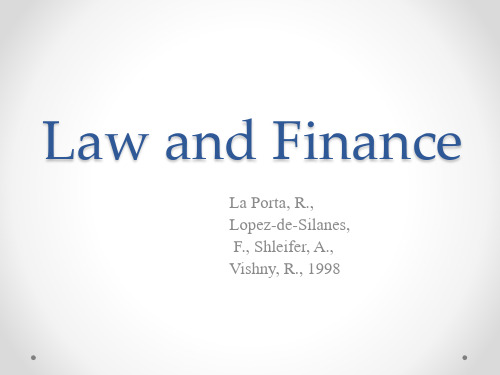 Law and Finance