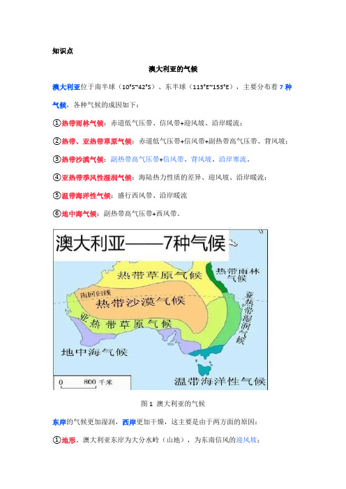 高中地理——每日讲1题(澳大利亚的气候、地形,季风的成因)