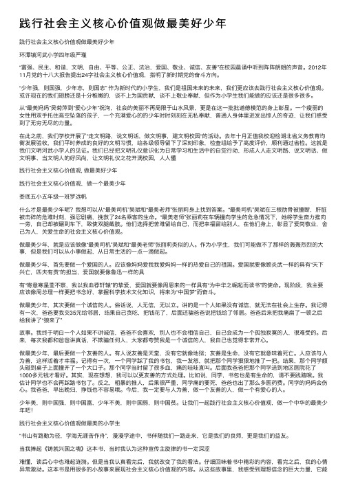 践行社会主义核心价值观做最美好少年